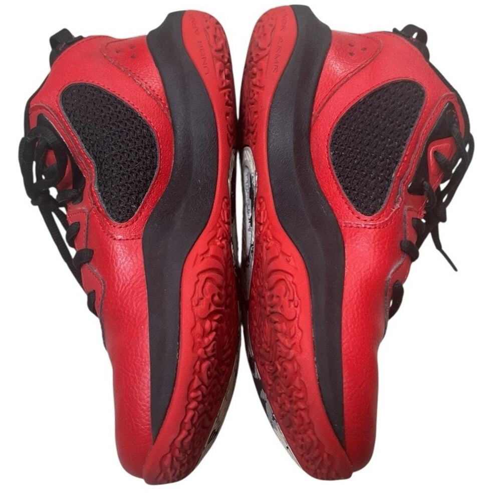 Under Armour Lockdown Red & Black Sneakers Youth 4.5Y High Top Basketball